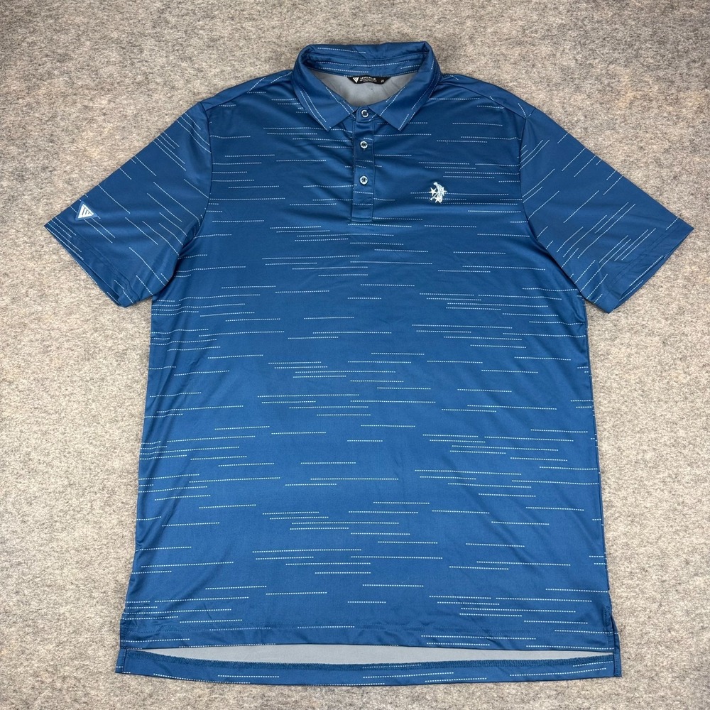 Levelwear Polo Shirt Vanderbilt Legends Golf Club Striped Blue Mens Largeβ L